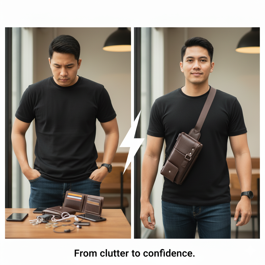 Premium Leather Crossbody & Waist Bag for Men — Tactical Elegance in Every Move