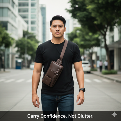 Premium Leather Crossbody & Waist Bag for Men — Tactical Elegance in Every Move