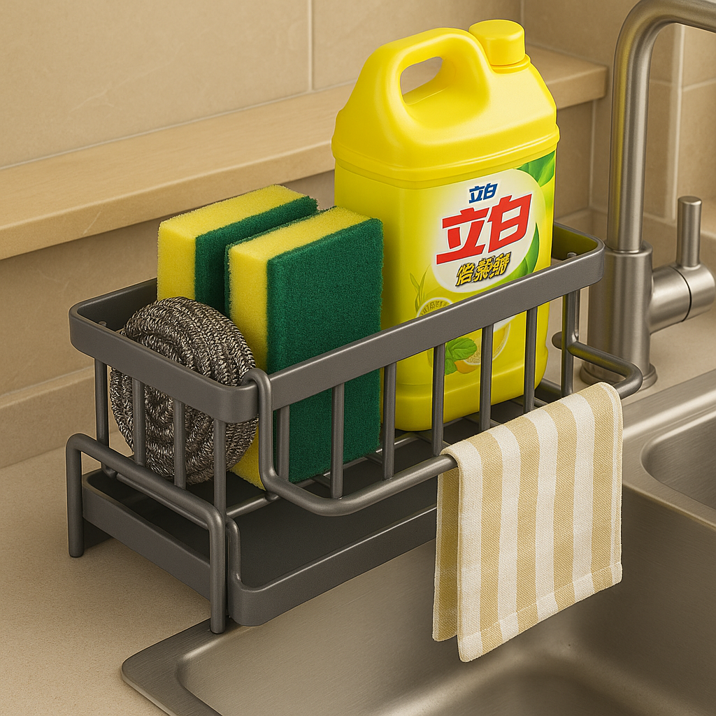 Premium Sponge Drain Rack – Keep Your Sink Area Clean, Dry & Organized Instantly!