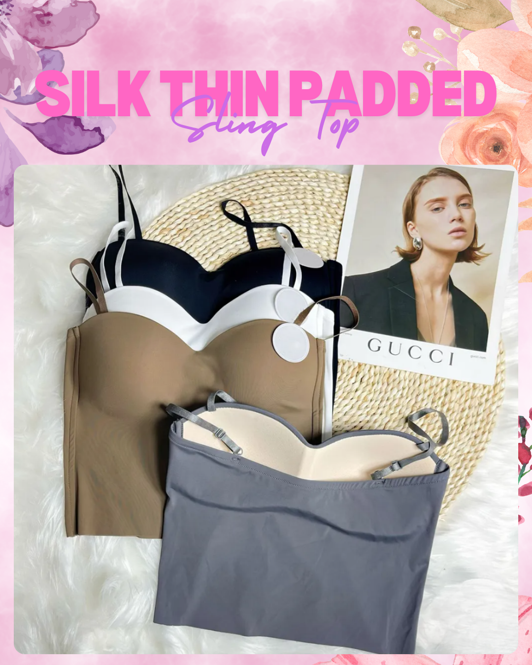 Seamless Silk Thin Padded Sling Top