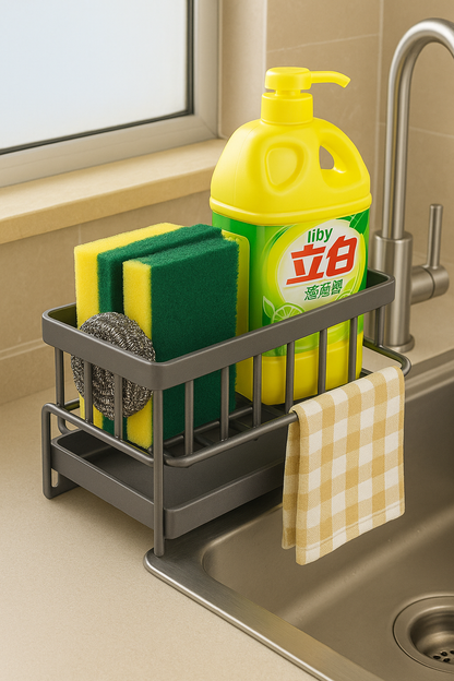 Premium Sponge Drain Rack – Keep Your Sink Area Clean, Dry & Organized Instantly!