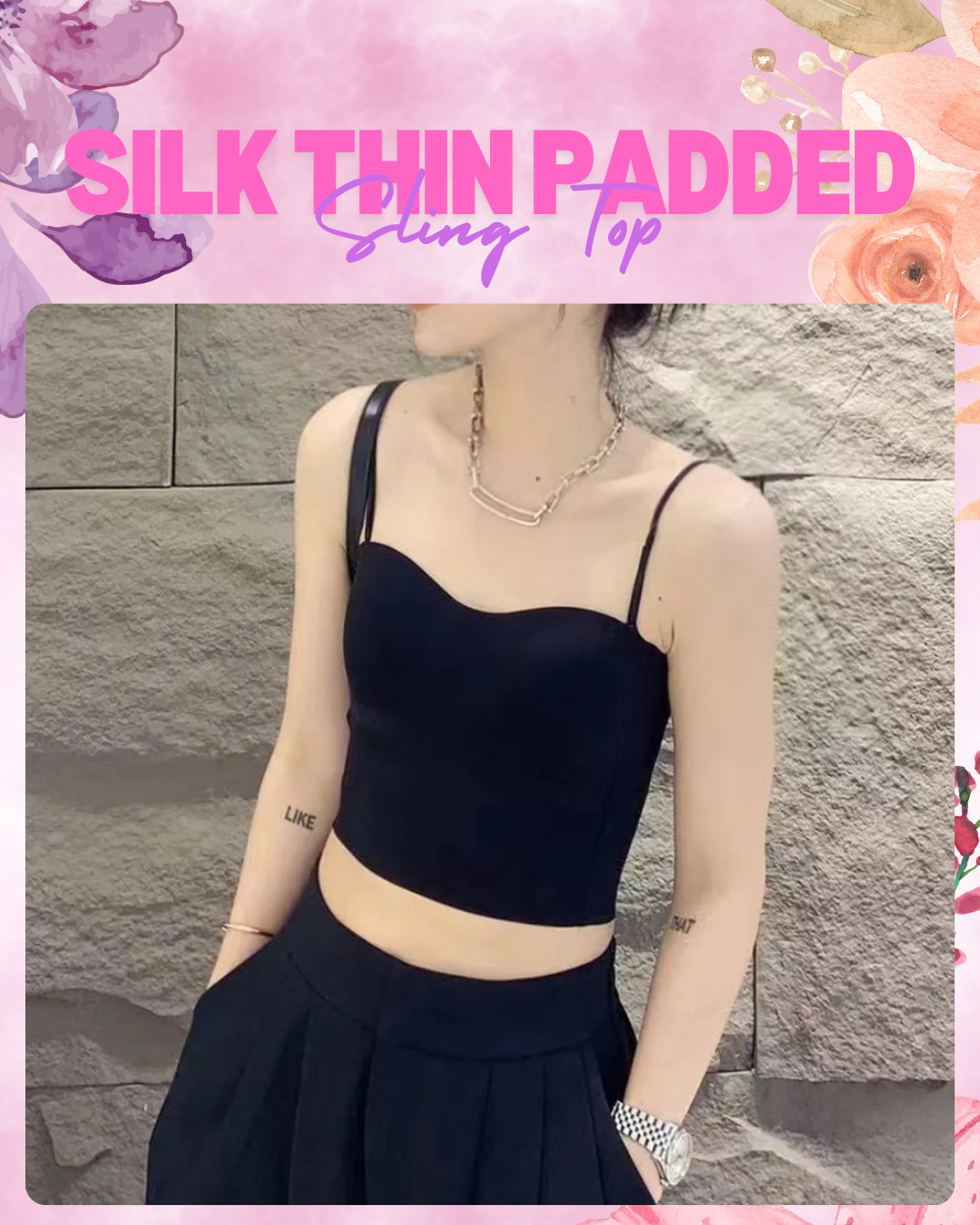 Seamless Silk Thin Padded Sling Top