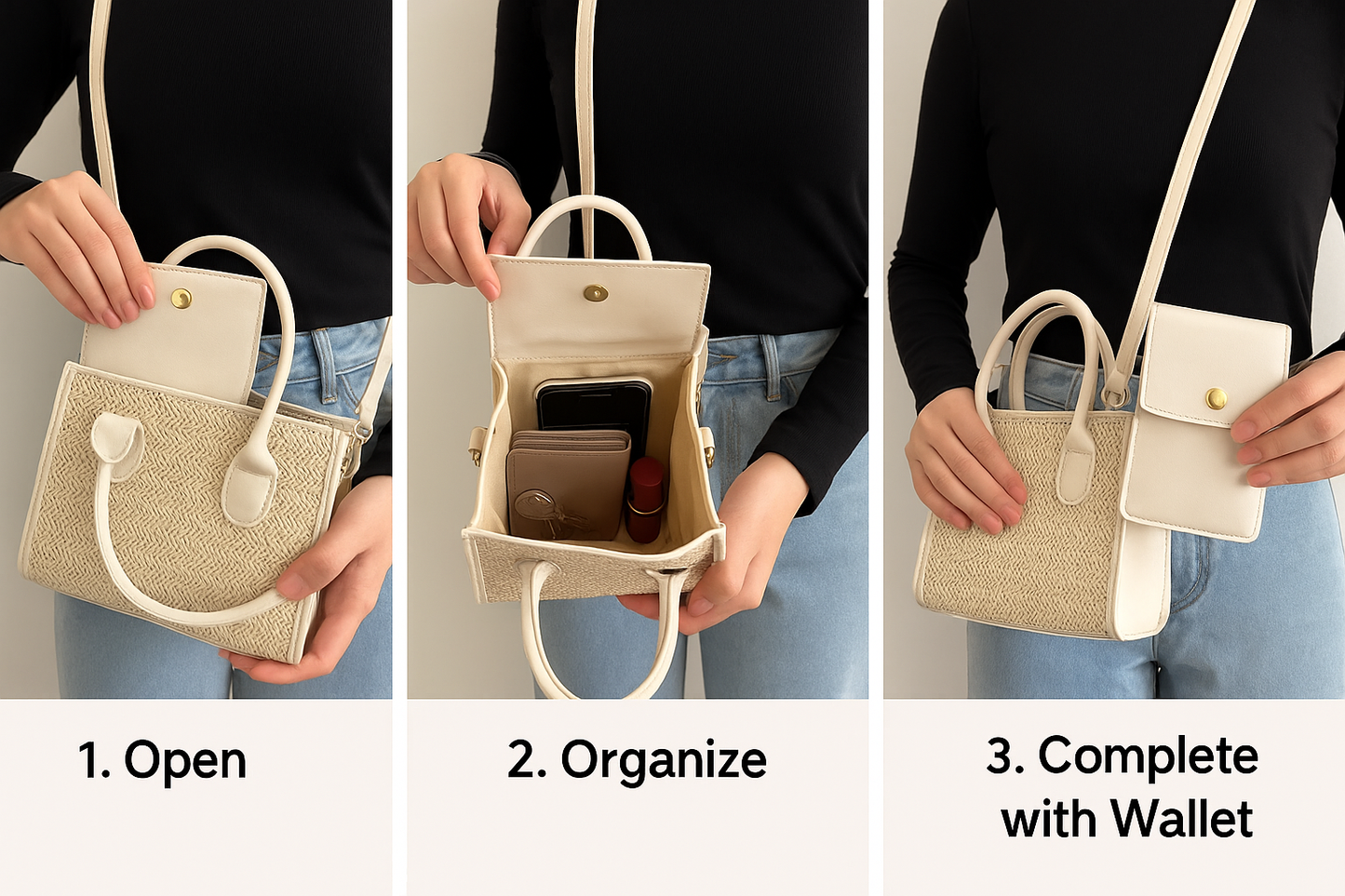 ✨ 2-in-1 Woven Sling Bag & Wallet Set – Stylish & Practical Everyday Essential ✨