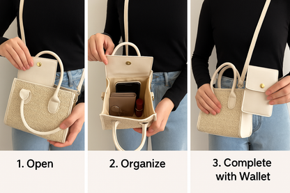 ✨ 2-in-1 Woven Sling Bag & Wallet Set – Stylish & Practical Everyday Essential ✨