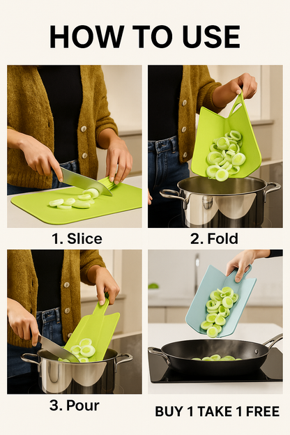 Buy 1 take 1 Free Foldable Cutting Board  – Chop, Fold & Pour Without the Mess!