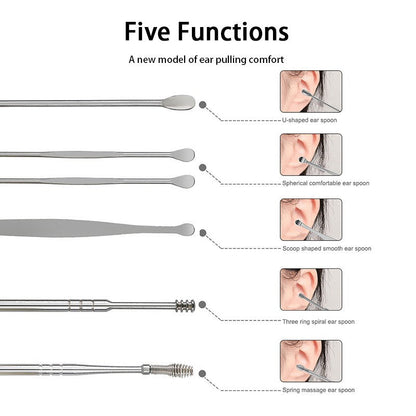6pcs Set of Steel Ear Pick