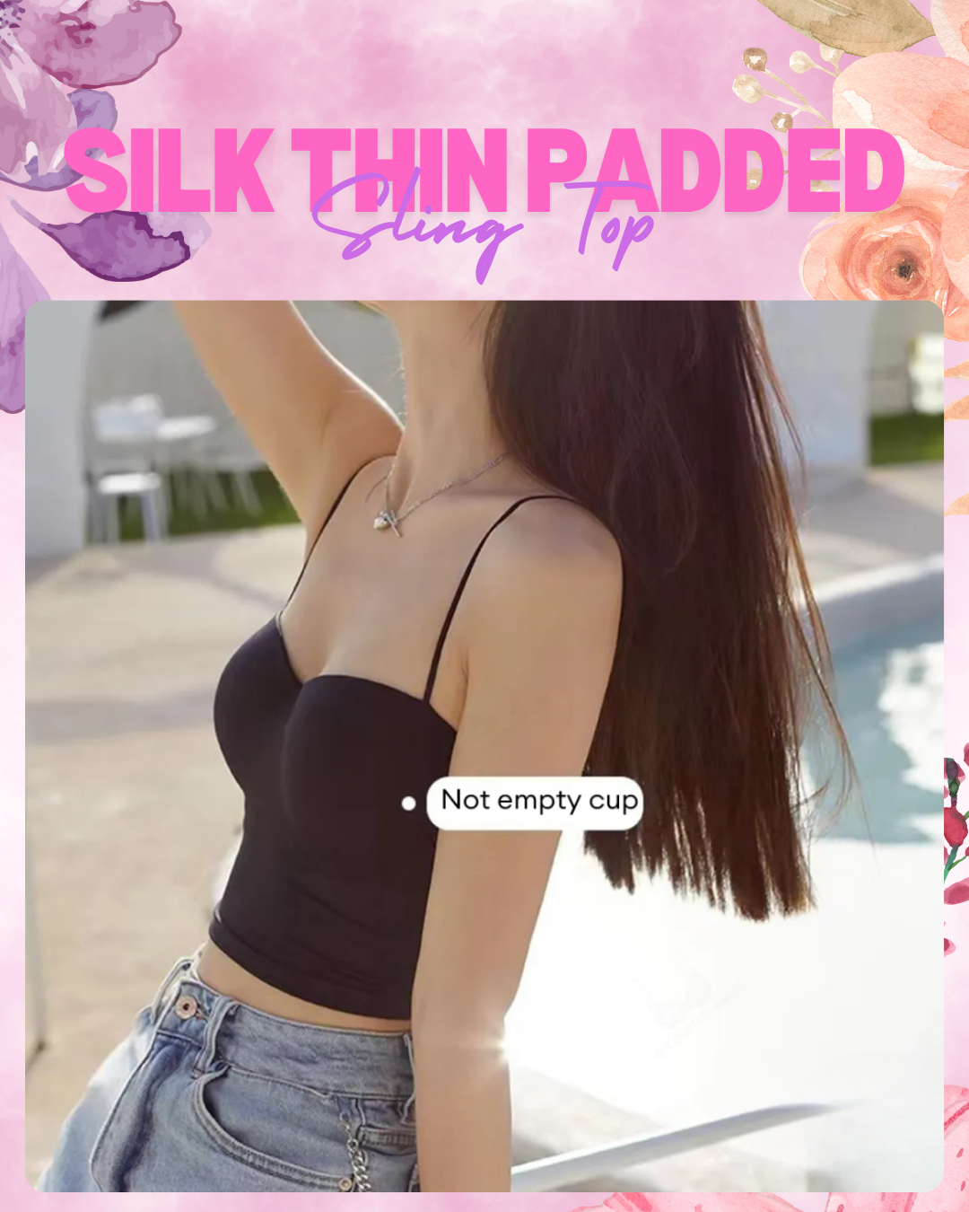 Seamless Silk Thin Padded Sling Top