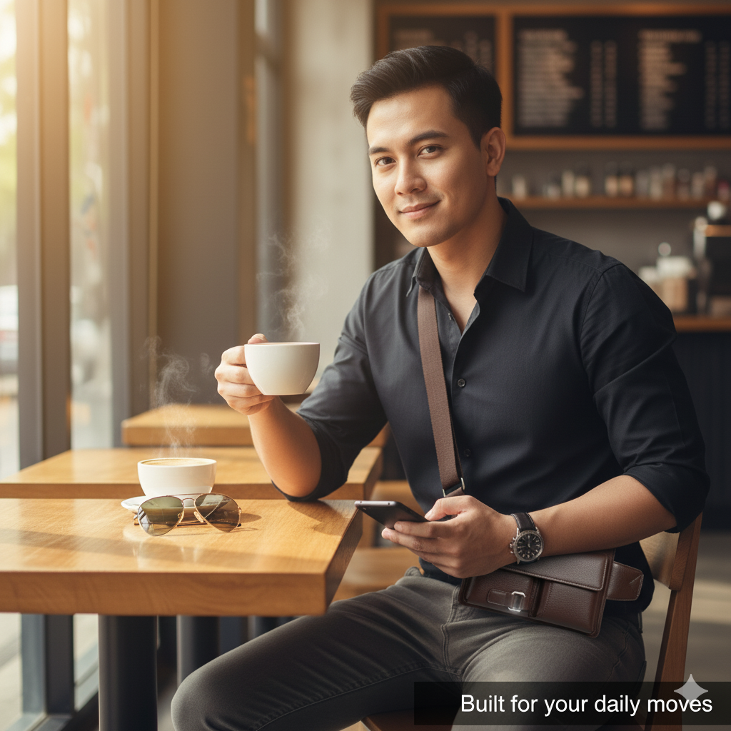 Premium Leather Crossbody & Waist Bag for Men — Tactical Elegance in Every Move