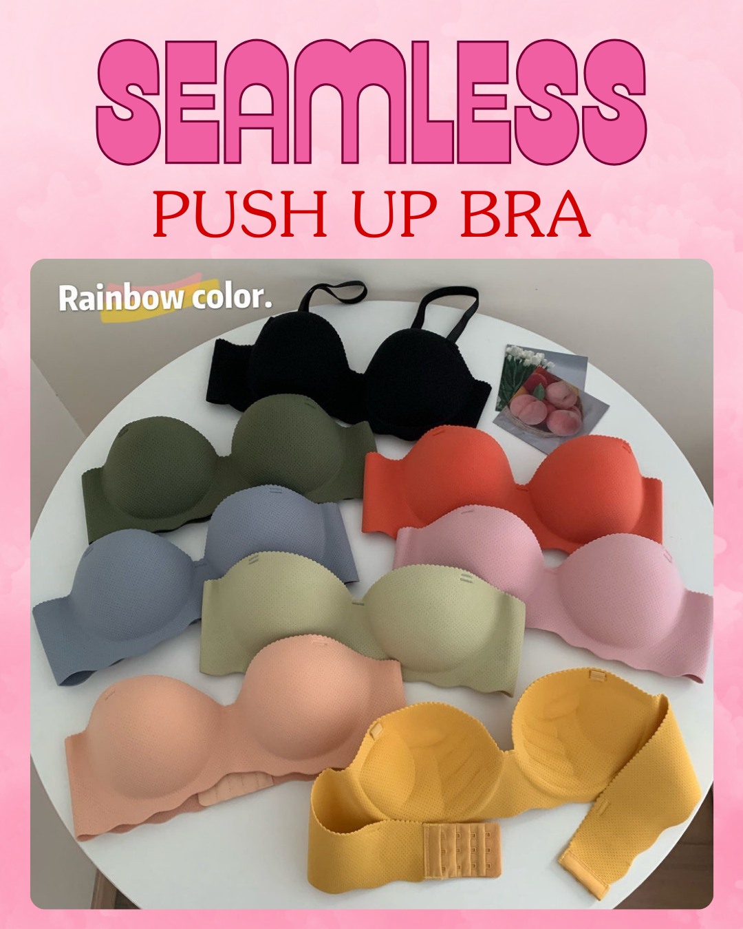 SEAMLESS PUSH UP BRA NON-WIRE