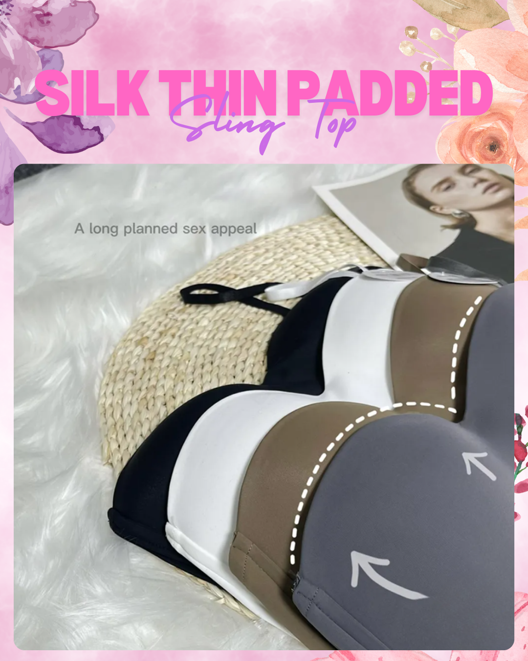 Seamless Silk Thin Padded Sling Top