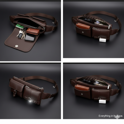 Premium Leather Crossbody & Waist Bag for Men — Tactical Elegance in Every Move