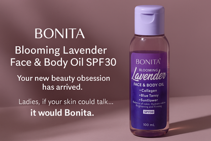 Bonita Lavender Face and Body Oil SPF30 100ml Buy 1 take 1