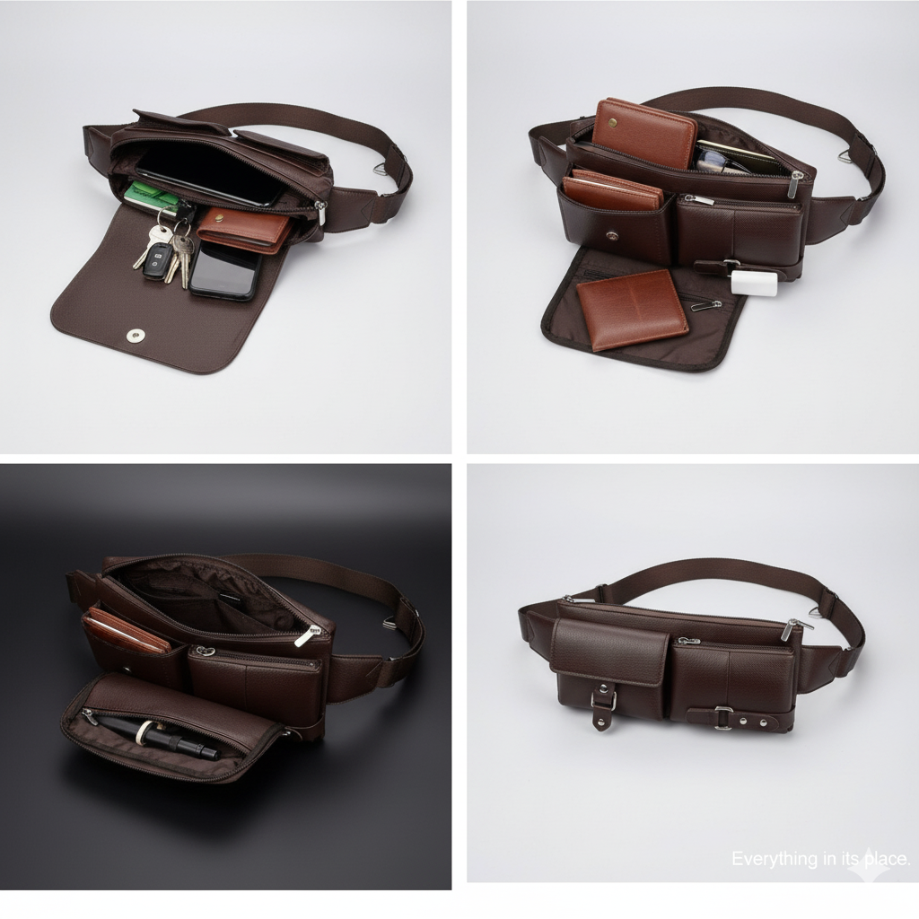 Premium Leather Crossbody & Waist Bag for Men — Tactical Elegance in Every Move