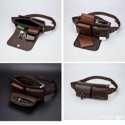 Premium Leather Crossbody & Waist Bag for Men — Tactical Elegance in Every Move
