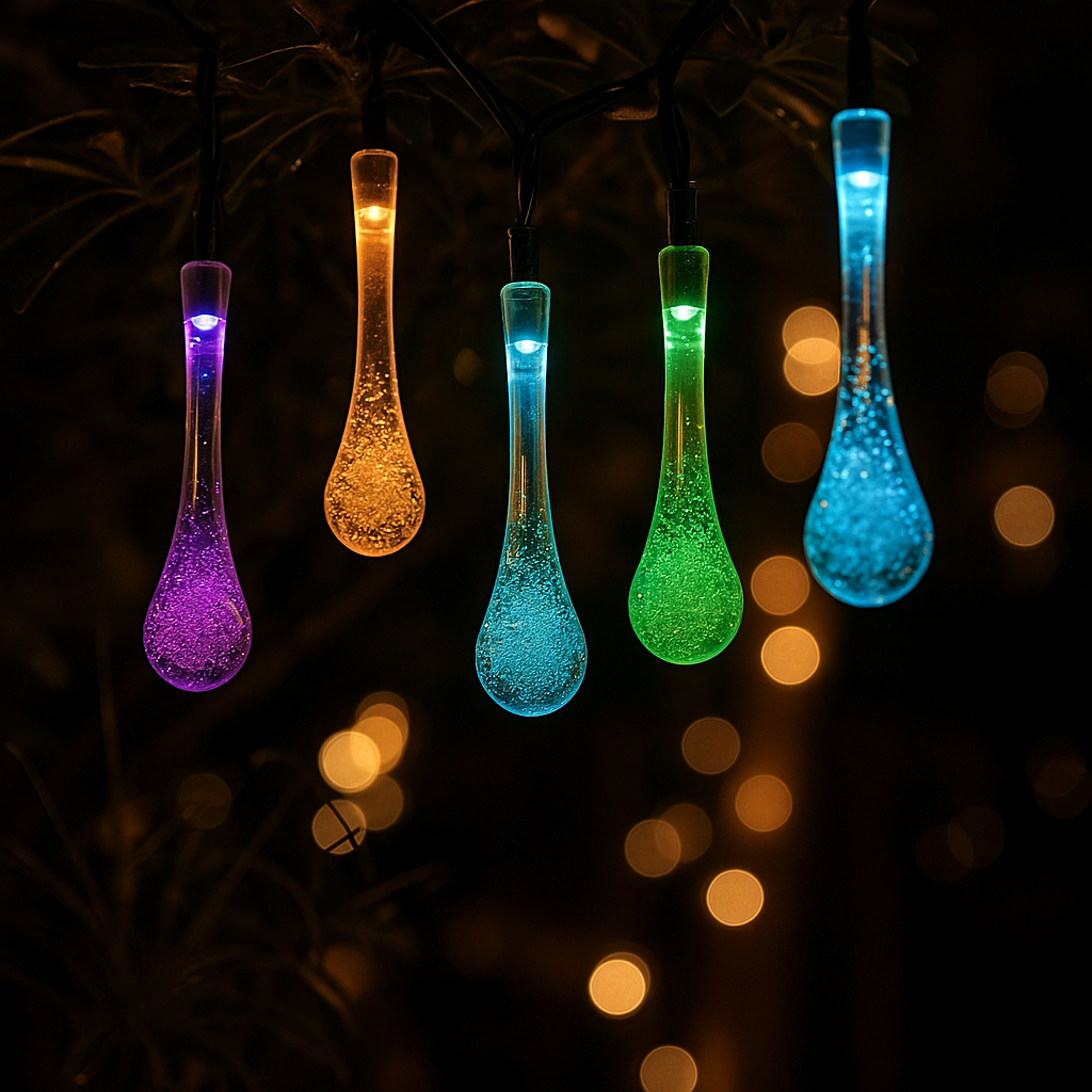 ✨ Solar-Powered Water Drop String Lights – Outdoor & Christmas Decoration (20pcs / 30pcs)