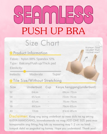 SEAMLESS PUSH UP BRA NON-WIRE