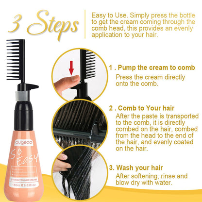 AUGEAS 180ML STRAIGHTEN HAIR CREAM EASY TO USE GENTLE AND AITI-DAMAGE SHINY AND SMOOTH