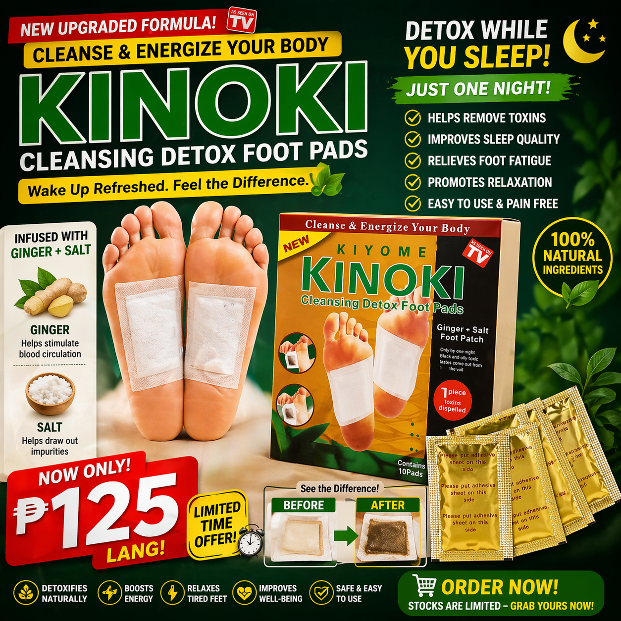 Kinoki Cleaning Detox Foot Pad - 10Pads