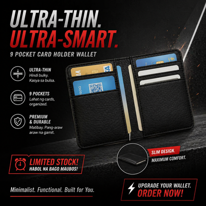9 Pocket Ultra-Thin Card Holder Wallet — Slim, Sleek, & Smart