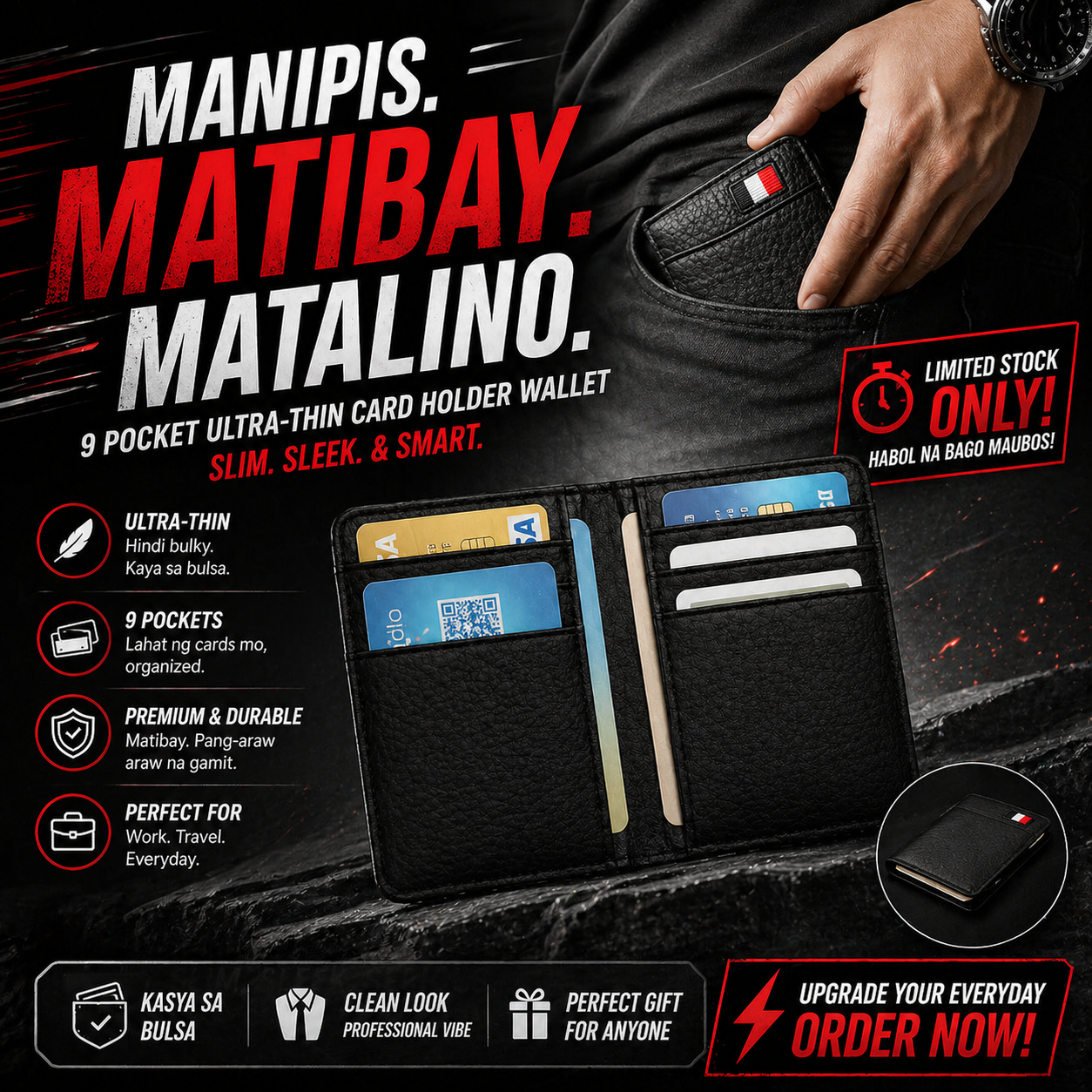 9 Pocket Ultra-Thin Card Holder Wallet — Slim, Sleek, & Smart