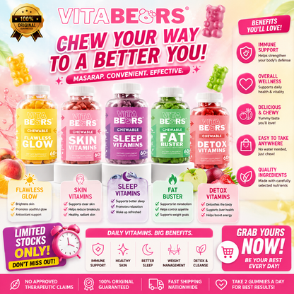 Vitabears Gummies - Sleep Vitamins, Detox Vitamins, Fat Buster, Skin Vitamins and Flawless Glow