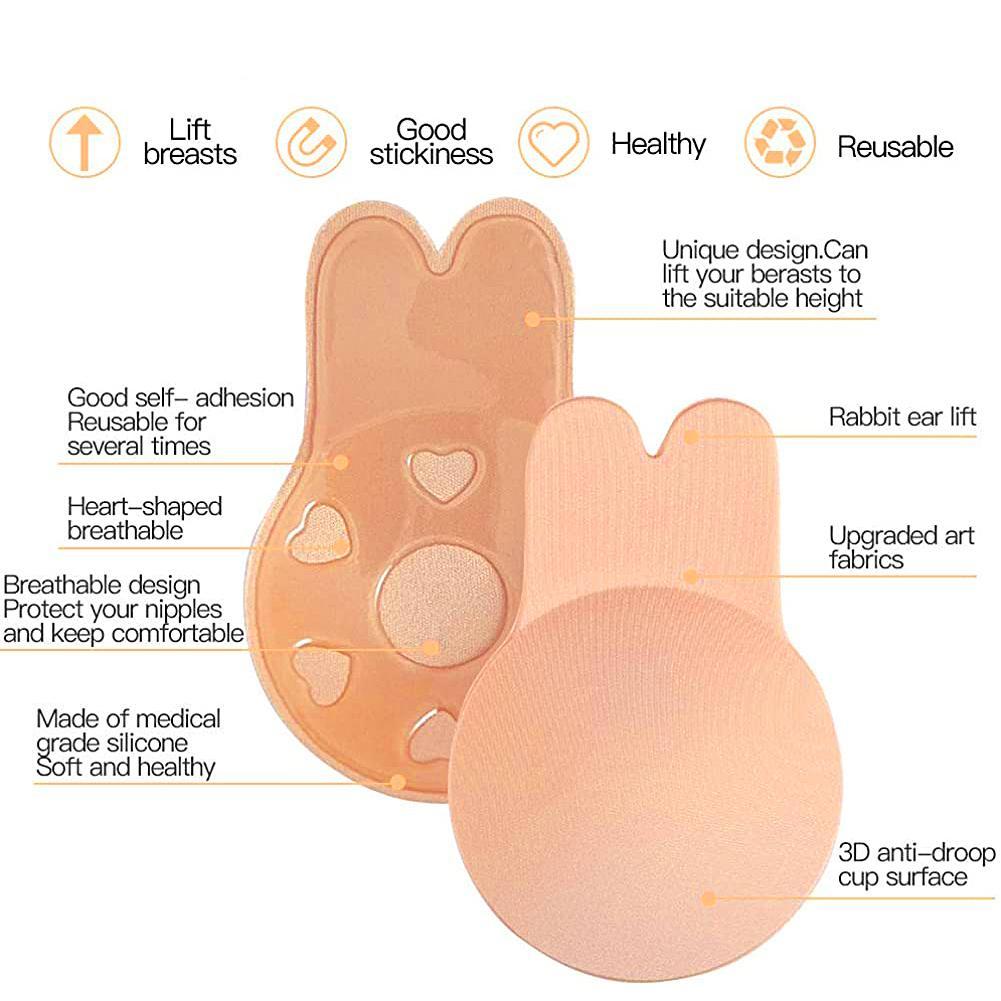 Self Adhesive Rabbit Ear Silicone Push Up Nipple Cover