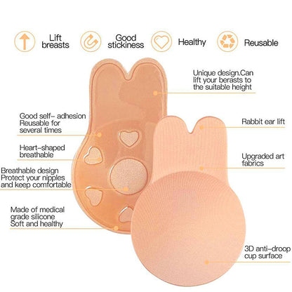Self Adhesive Rabbit Ear Silicone Push Up Nipple Cover