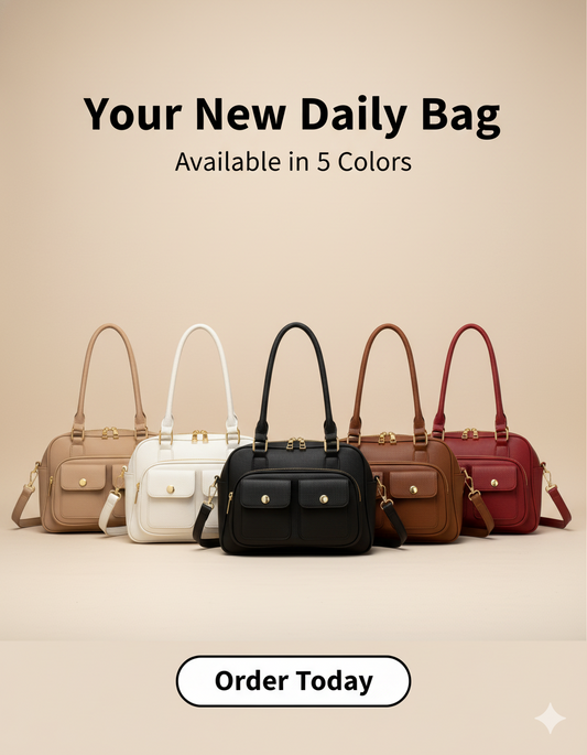 Everyday Shoulder Bag – Multi-Pocket Organizer Tote for Work, Travel & Daily Use