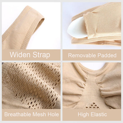 Plus Size Seamless Wire Free Mesh Breathable Cool Lift Up Air Sports Bra