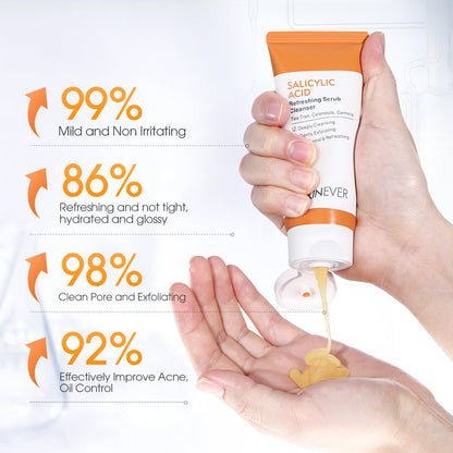 SKINEVER Salicylic Acid Refreshing Scrub Cleanser Face Wash