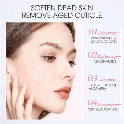 SKINEVER Niacinamide pink Exfoliating Gel Whitening Facial Body Scrub Blackhead Removal 55ML