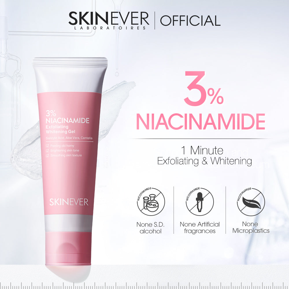 SKINEVER Niacinamide pink Exfoliating Gel Whitening Facial Body Scrub Blackhead Removal 55ML