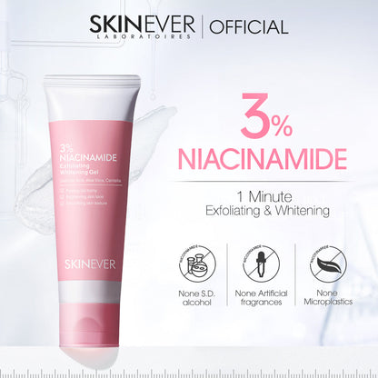 SKINEVER Niacinamide pink Exfoliating Gel Whitening Facial Body Scrub Blackhead Removal 55ML