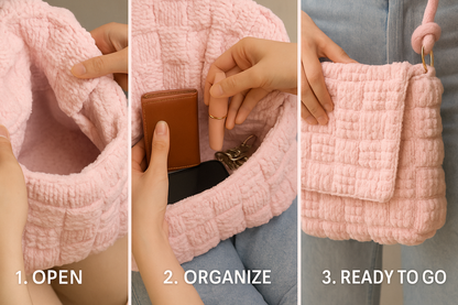 ✨ Fluffy Bubble Knit Shoulder Bag – Soft & Stylish Everyday Tote ✨