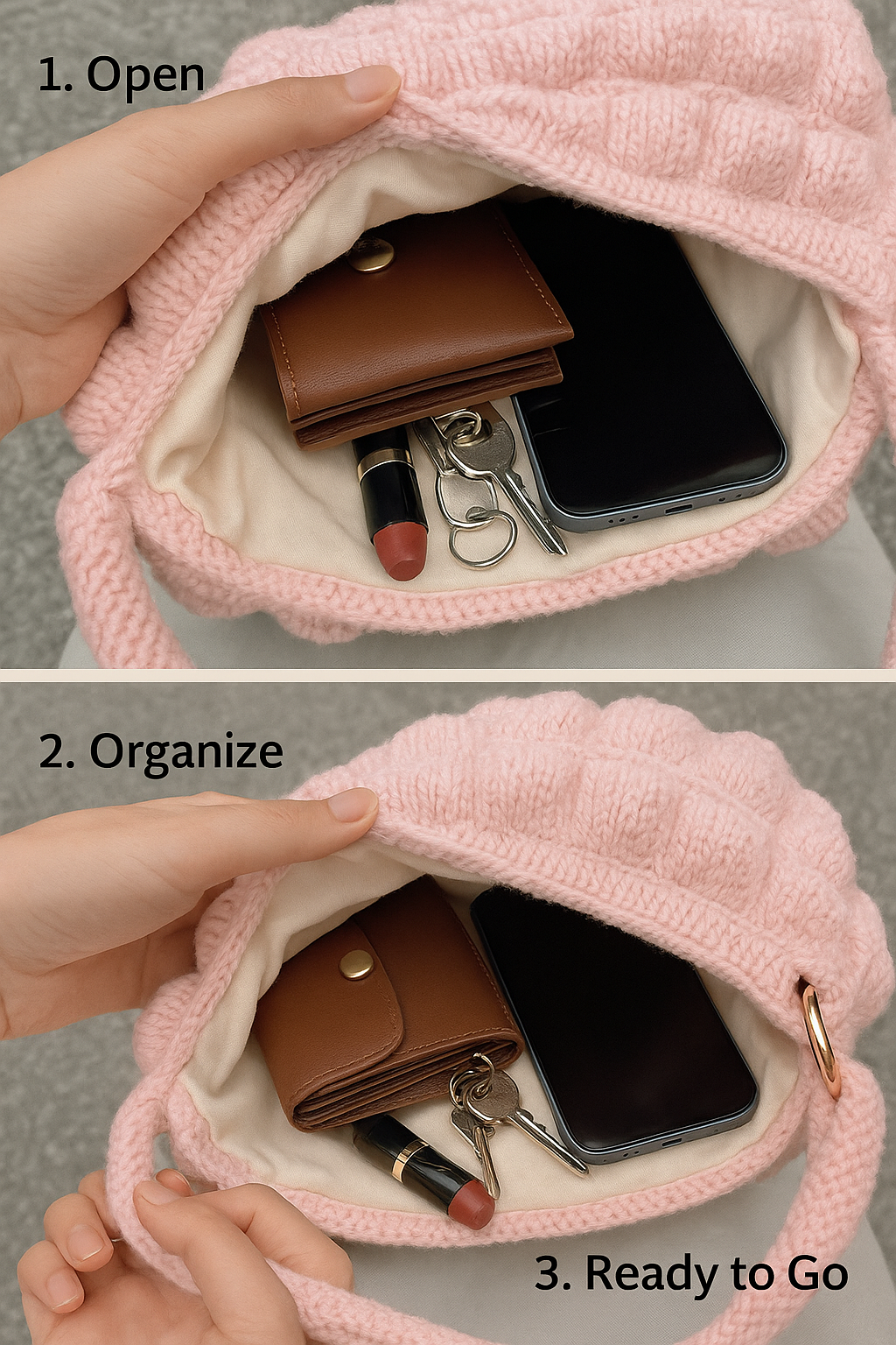 ✨ Fluffy Bubble Knit Shoulder Bag – Soft & Stylish Everyday Tote ✨