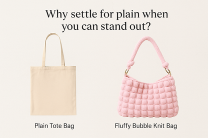 ✨ Fluffy Bubble Knit Shoulder Bag – Soft & Stylish Everyday Tote ✨