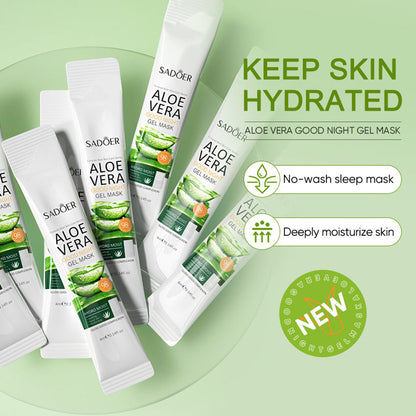 SADOER Aloe Vera Frozen Mask Jelly Hydrating Moisturizing Whitening Brightening Sleeping 4ml