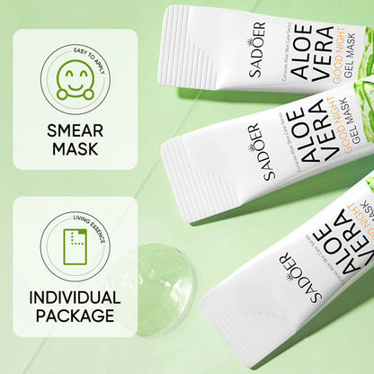 SADOER Aloe Vera Frozen Mask Jelly Hydrating Moisturizing Whitening Brightening Sleeping 4ml