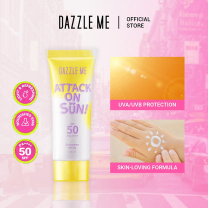 DAZZLE ME Attack on Sun! Sunscreen SPF 50 PA ++++ - Face Sunblock Sun Protection UV Protection
