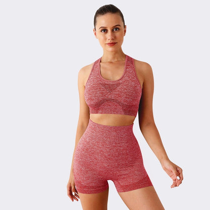 High Waist Yoga Short Sports Bra Set